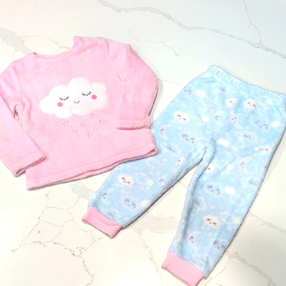 Primark Pink and Blue Cloud Pajama Set